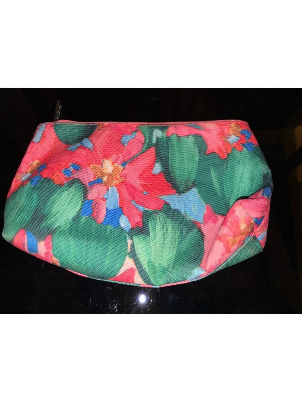 Lulu DK for Clinique Cosmetic Makeup Bag Floral Print Zipper Pouch Travel Case